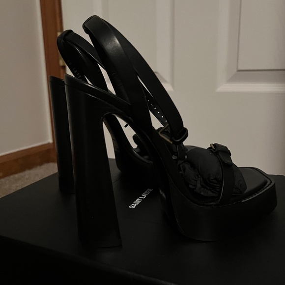 Saint Laurent Black Platform Sandals - Picture 5 of 11